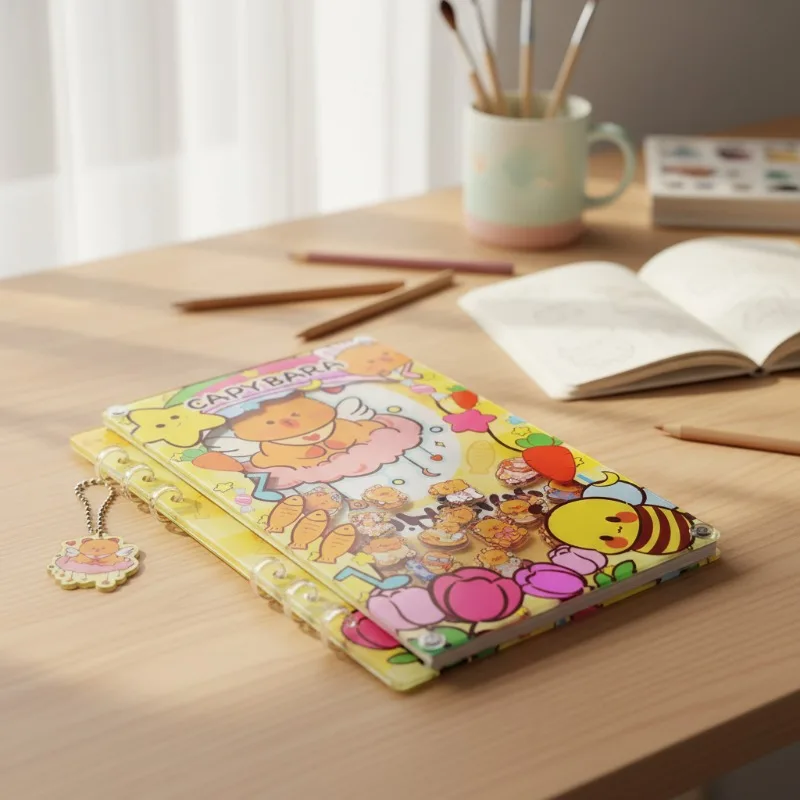 

Acrylic Shaker Book A5 A7 Classic Capibala Collection Handbook Shorthand Diary Loose-Leaf Book Student Stationery Friends Gift