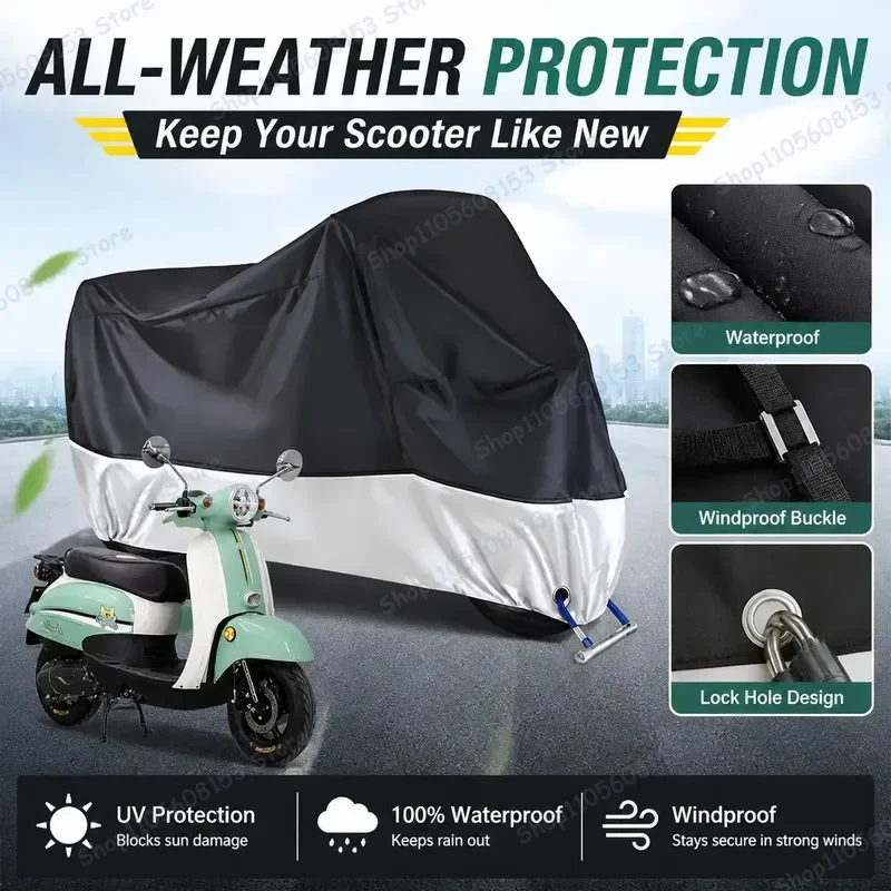 

For JIANSHE JS125B For Motorcycle Cover Waterproof Dustproof UV Resistant All Weather Outdoor Indoor Scooter Cover Windproof