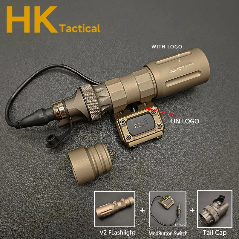 Tactical Flashlight LED1000LM Tactical High Power Weapon Scout Light Mod Button Pressure Switch Fit 20MM Rail with Original Logo