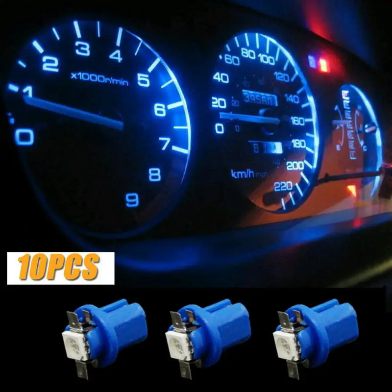 10Pcs T5 Led Bulb W3W W1.2W Led Canbus Car Interior Lights Dashboard Warming Indicator Wedge Auto Instrument Lamp 12V