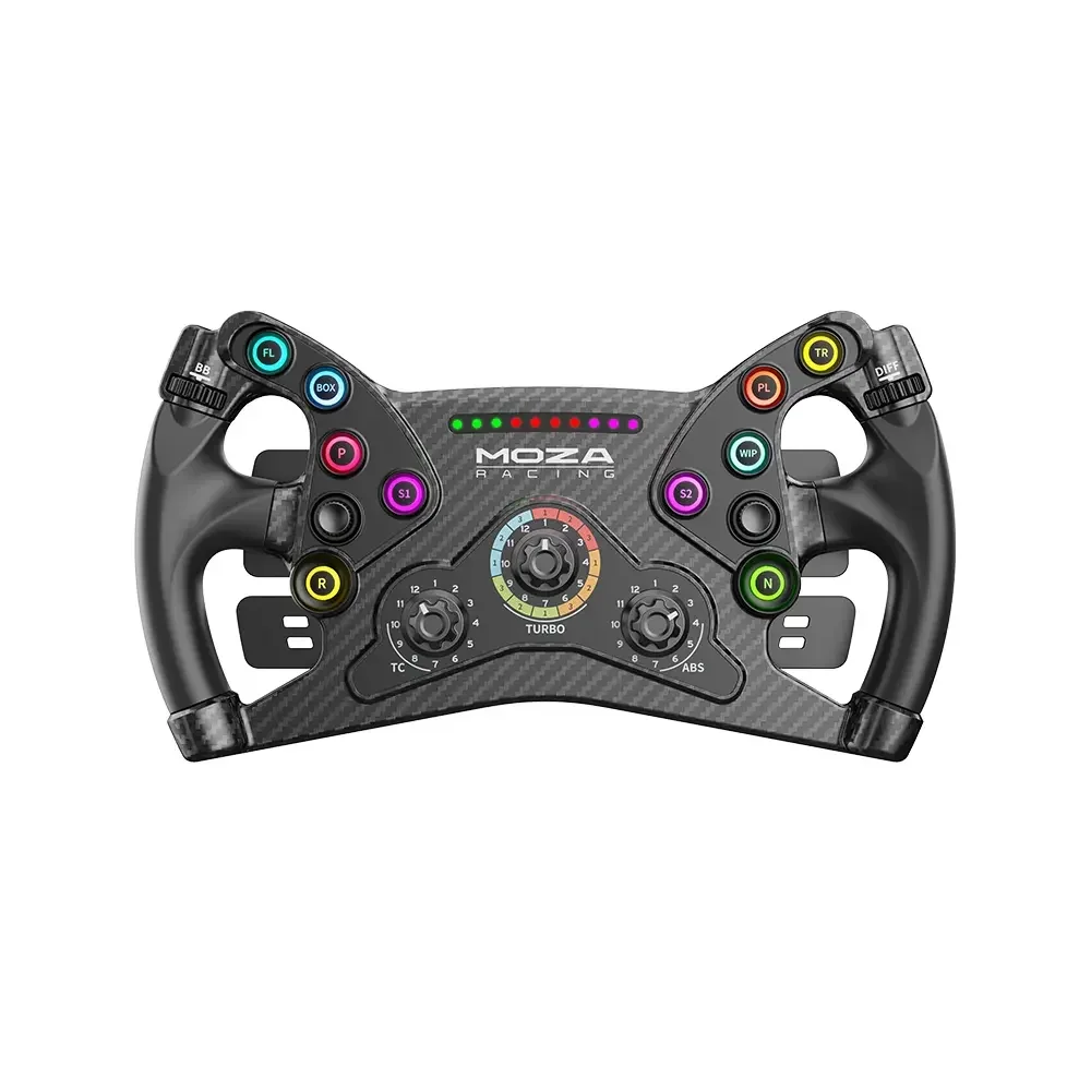 Volante MOZA Racing KS, rueda GT estilo mariposa de 300mm con botones RGB de viaje cortos programables