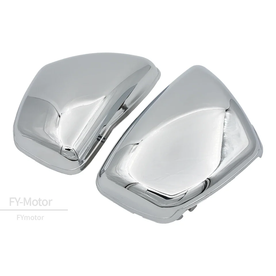 Motorcycle Chrome Black Battery Side Fairing Cover ABS Guard Protector Covers Fit  For Yamaha XV700 750 1000 1100 Virago 1984-Up