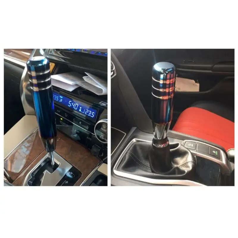 Aluminum Alloy Auto Gear Shift Knob Burnt Gradient Design High Hardness Durable for Car Interior Refit Use