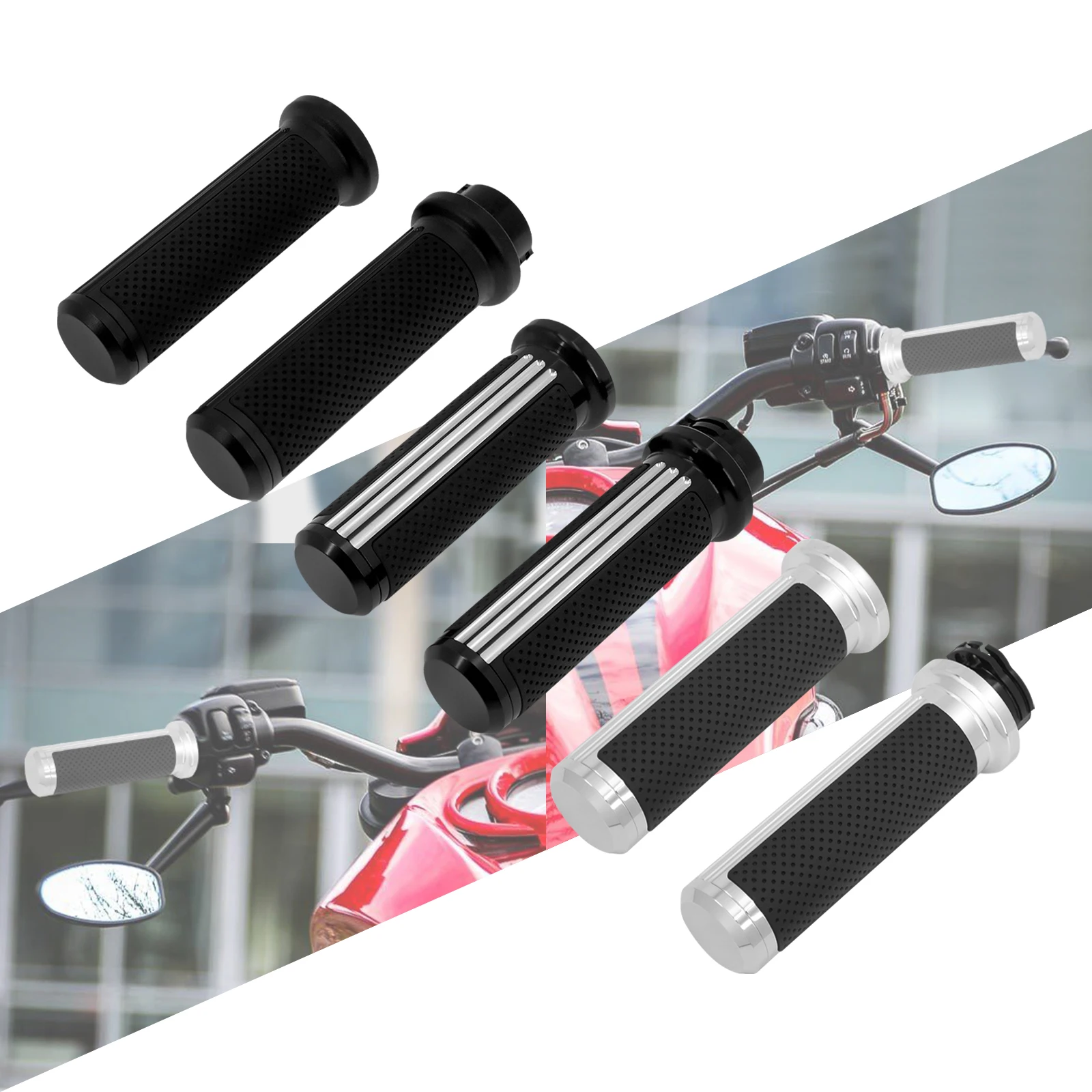 

Motorcycle 2PCS 1'' 25mm Hand Grip Handle Bar Grips For Harley Sportster XL 1200 883 XR Touring Street Glide Dyna Softail VRSC