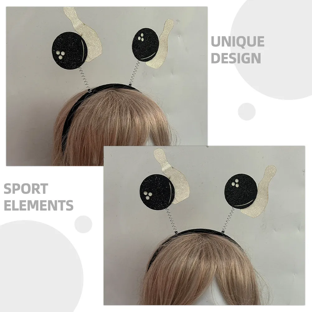 

Sports Party Headband for Bowling Games Glitter Hairband Stylish Sporty Look Eye-Catching Decor Photo Prop Women Men Unisex