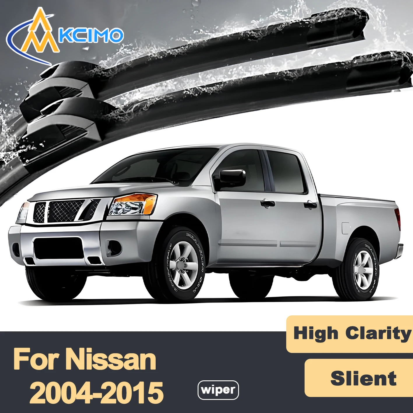 

Premium Rubber Durable Silent Windshield Wiper Blades 2pcs for Nissan Titan A60 2004-2015 Front Wiper Blades Set