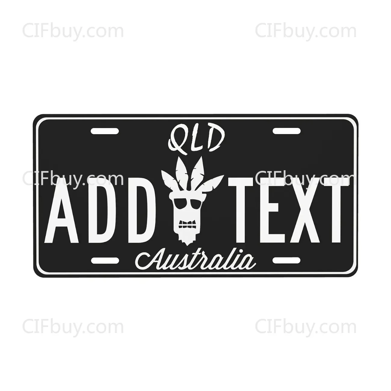 1pc Custom Personalized Australia QLD Totem Skull Metal Plaque, 2D Flat Home Wall Art Ornament (Decor Only)