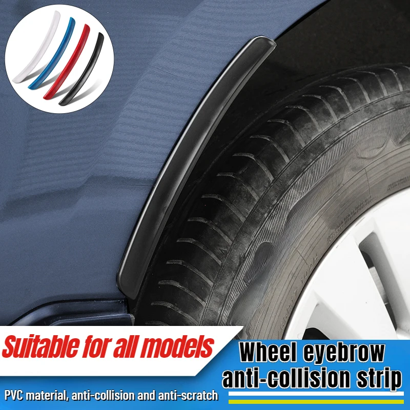 2Pcs 유니버설 소프트 자동차 펜더 플레어 아치 스티커 펜더 통풍구 보호대 커버 안티 스크래치 스트립 머드 플랩 자동차 액세서리