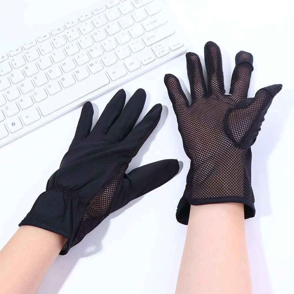 أزياء القيادة المضادة للأشعة فوق البنفسجية الصيف شبكة تنفس قفازات واقية من الشمس شاشة تعمل باللمس القيادة قفازات القفازات