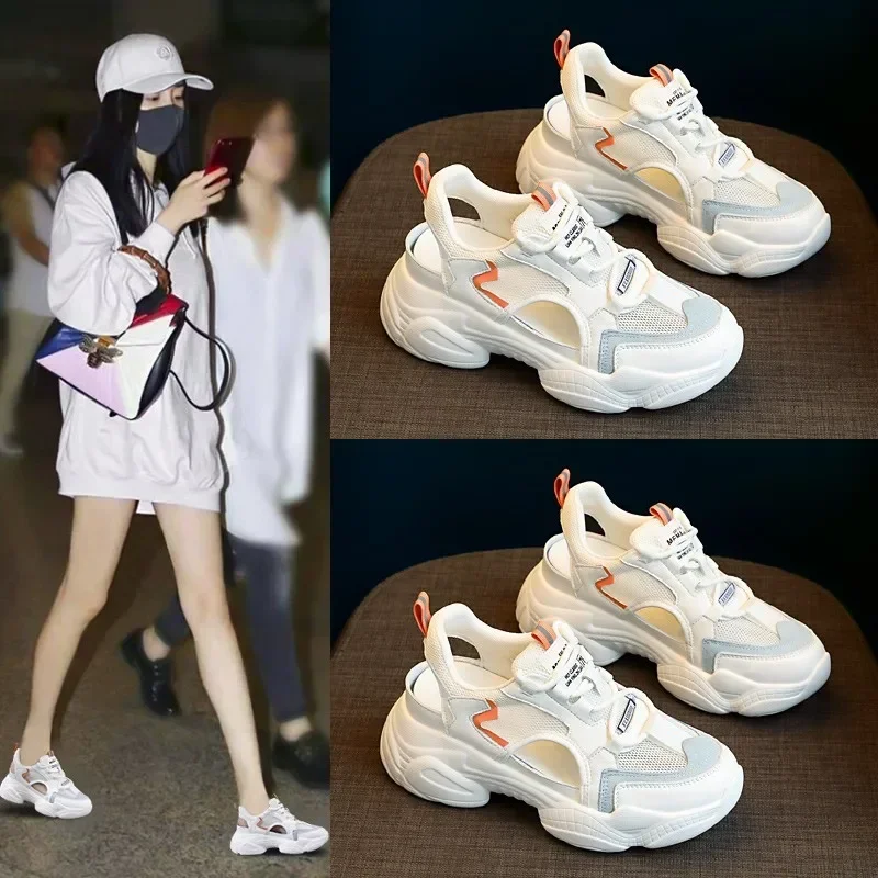 Women Sandals Summer New Lady Platform Chunky Comfortable Mesh Open Toe Casual Sports Sandals Ladies Shoes 2025 image 2