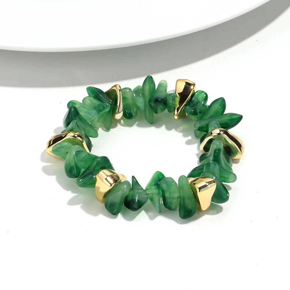 Boho Colorful Acrylic Irregular Stone Beads Necklace Bracelets Set