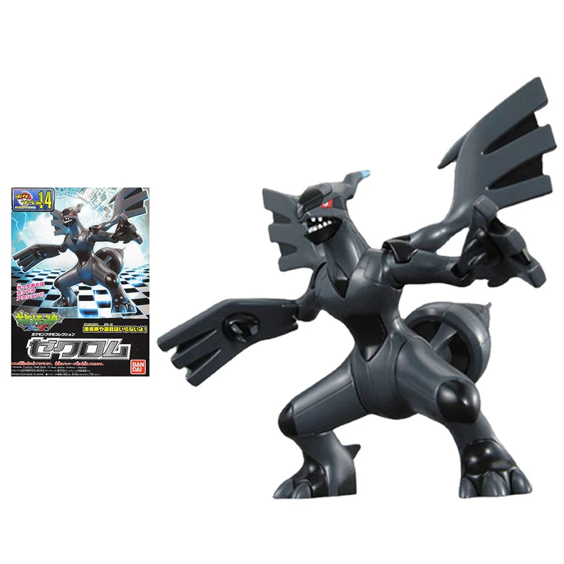 Bandai Pokemon Figures Evolution14 Zekrom Battle Posture Anime Figure Genuine Assembly Model Action Toy Figure Toys for Children