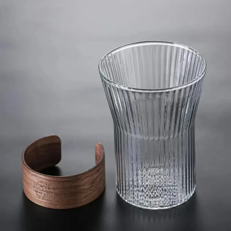 

330ML 1/3PCS Creative Japanese Transparent Vertical Pattern High Borosilicate Glass Cup Water Coffee Milk Drink Whisky Mugs