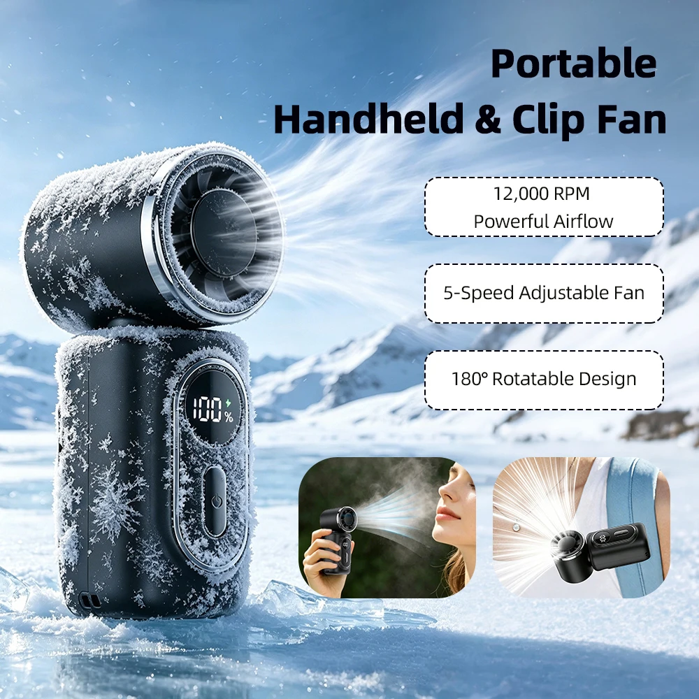 Draagbare mini handventilator met clip en 5 snelheden_voghion.com