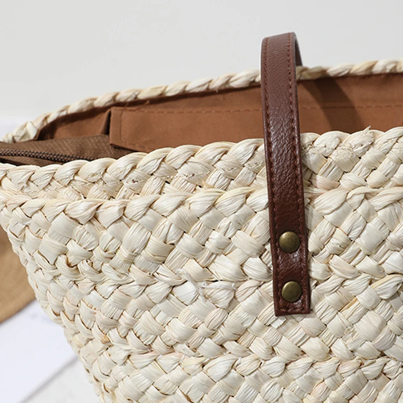 Women Straw Woven Shoulder Crossbody Messenger Bag Summer Beach Holiday Large capacity Chain New Fashion Saddle Bags Small Purse