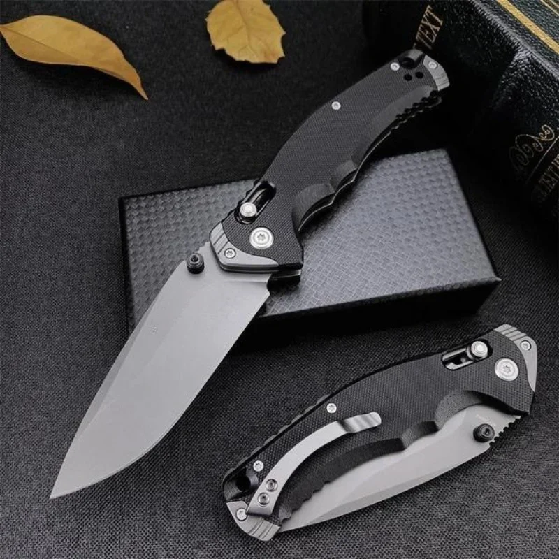 

Складной нож с клинком Drop Point из стали 8Cr13Mov Stonewashed, рукоять G10, черный, с шарикоподшипником, для охоты, выживания, EDC