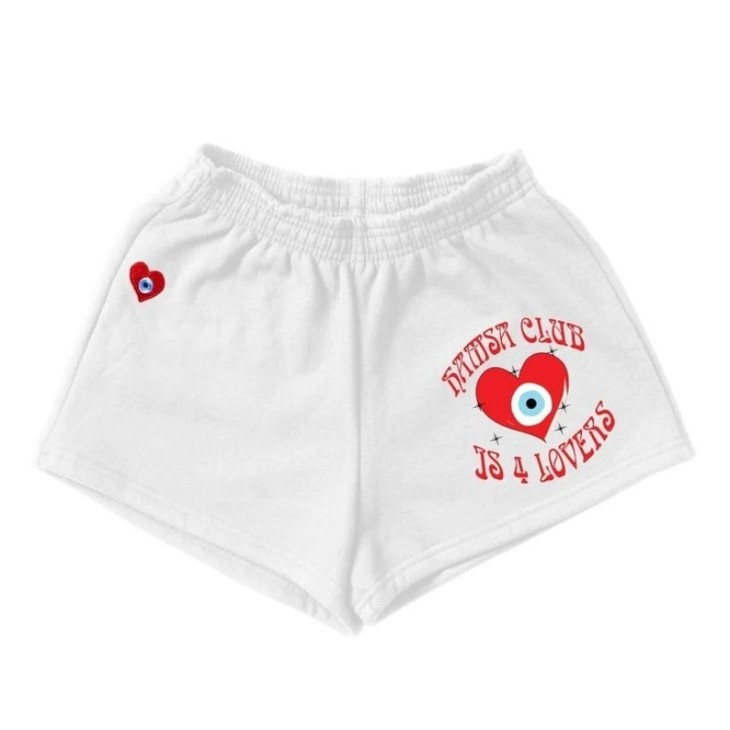 New Street Style Gothic Emo Girls' Cutout Bar Party Retro sisters Print Love Casual Y2k Shorts