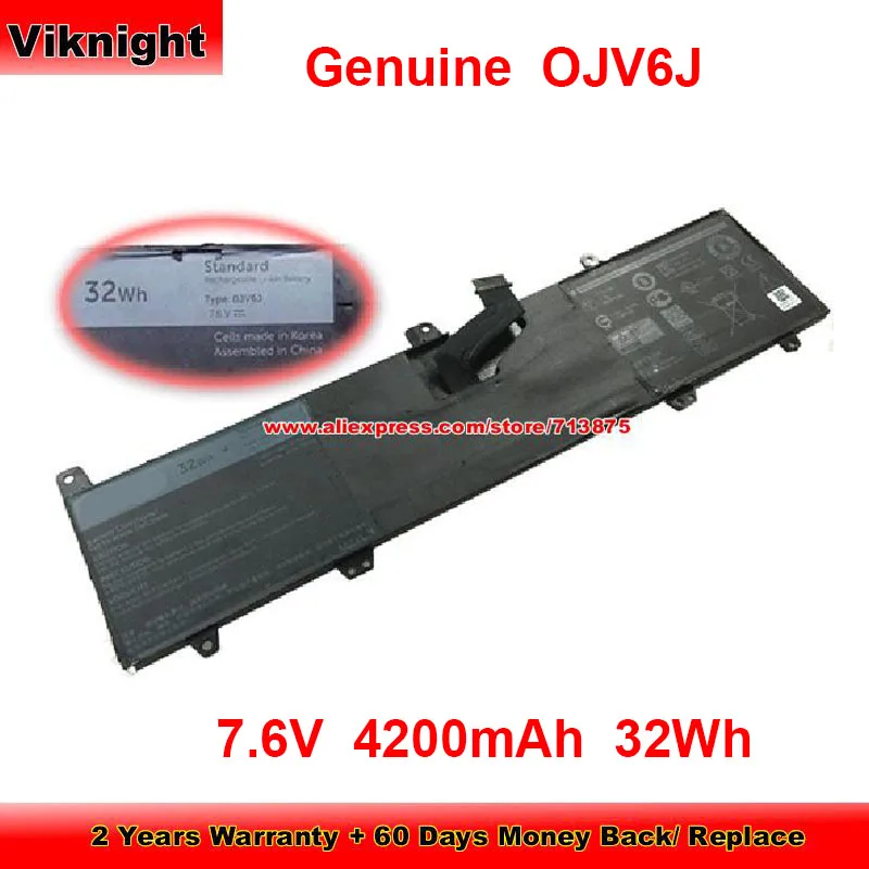 

Genuine OJV6J Battery 8NWF3 for Dell Inspiron 11 3162 3164 3168 3179 INS 11-3162-D1208R P25T 6SH9612 PGYK5 7.6V 4200mAh 32Wh