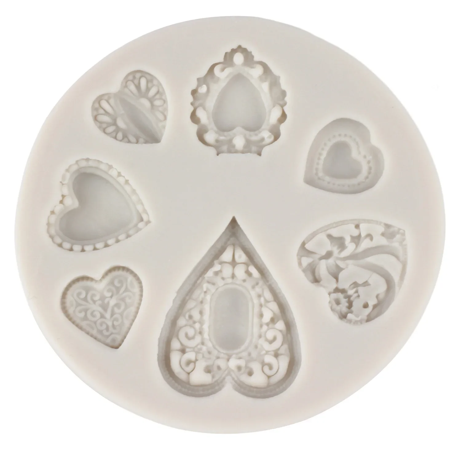 Heart Shaped Gem Silicone Mold Cupcake Topper Fondant Molds Wedding Cake Decorating Tools Chocolate Gumpaste Moulds Cand y Mould