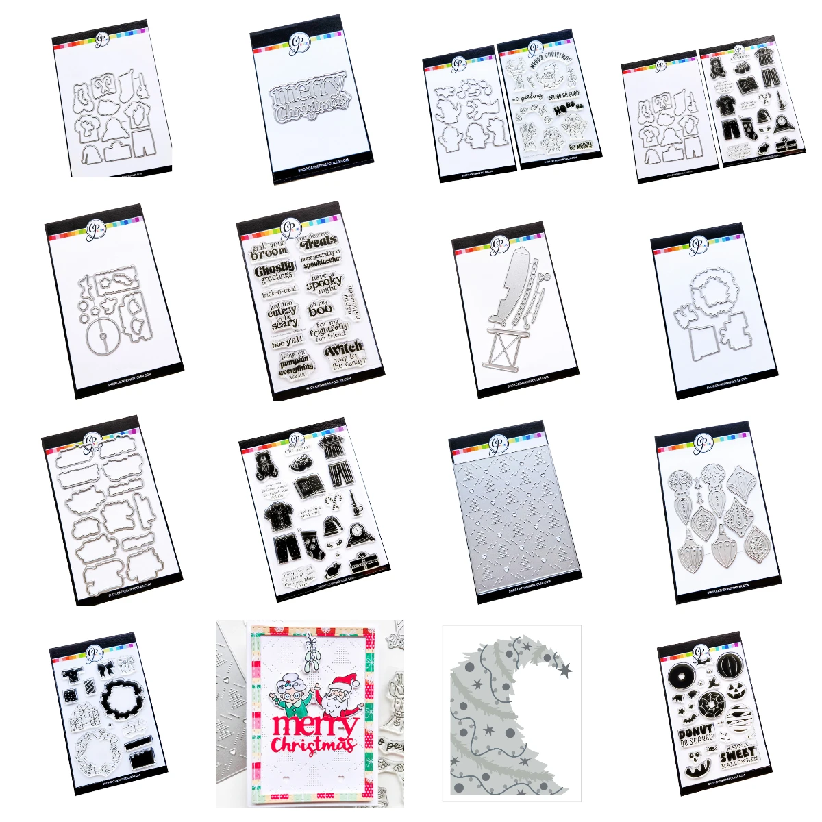 

2025 September New Metal Cutting Dies Stamps for DIY Scrapbook Handmade Diary Album Card Halloween Ghostly Christmas Tipsy Tree