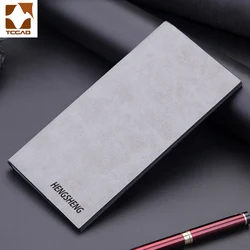 Ultra Thin Frosted PU Leather Wallet Business Men Cow Leather Anti RFID Purse Credit Card Holder Long Wallet for Men