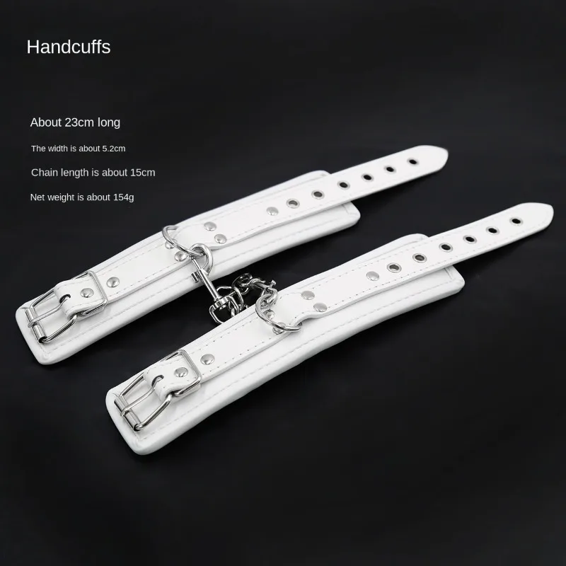 White Color BDSM Adult Games Sex Flirt Toys mid-night Lover Handcuff Ankle Handcuffs Restraints Cosplay Strict Bondage Play Punk