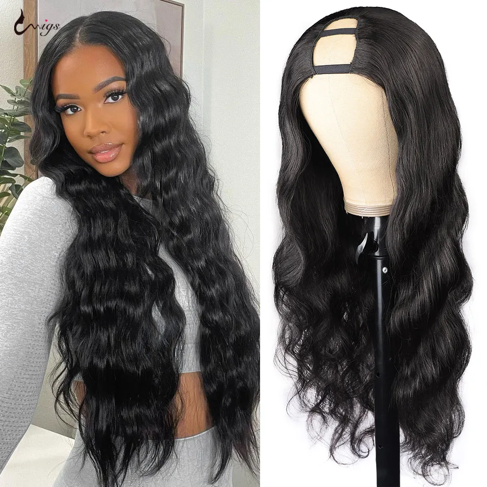 

Uwigs Wave U Part Wigs Human Hair Wigs for Women 250 Density Wig Full Machine Made Wigs Cheap 2x4 U Part Wig 8-30 inch