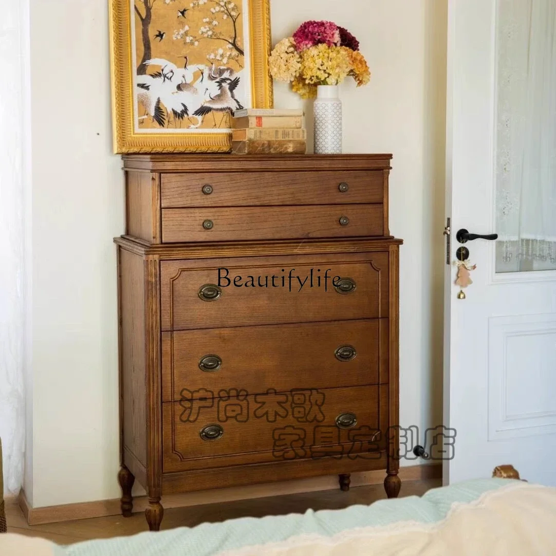 

ls 04American retro solid wood chest living room decorative cabinet