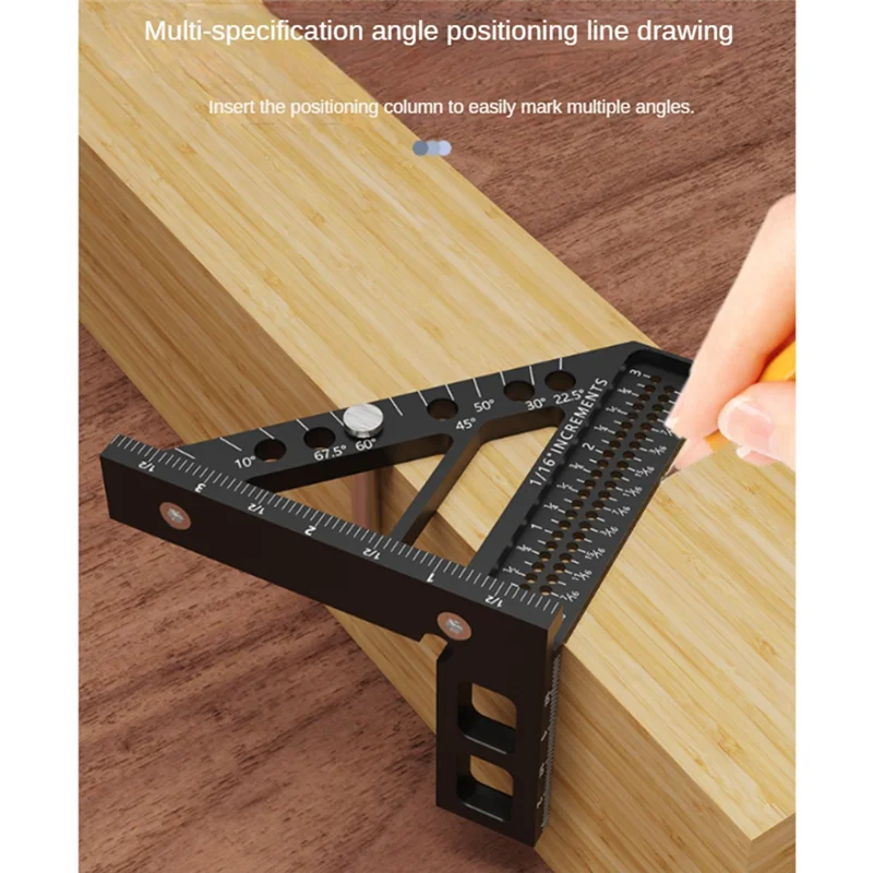 -SPOR Woodworking Angle Ruler Guage Carpentry Measuring And Marking Hand Tool- High Precision Metric 1 Piece