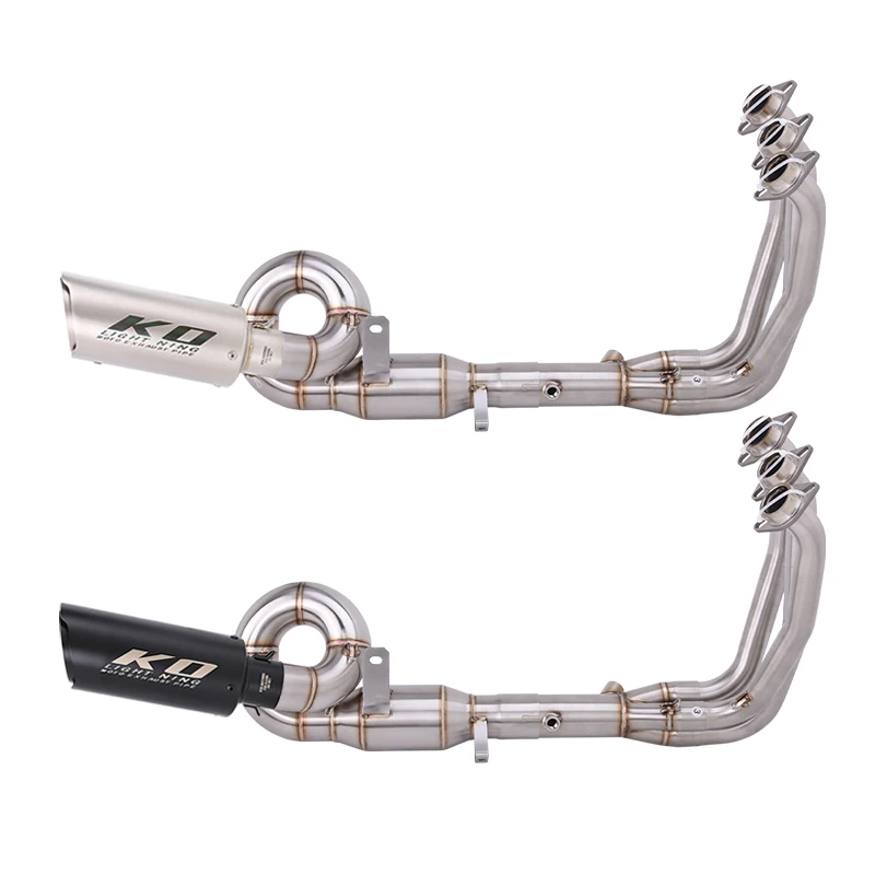 Slip-On Auspuffanlage für CFMOTO 675SR SS 2024-2026 675NK 2025 2026 Komplettes Auspuffsystem Schalldämpfer Endrohr Krümmer 304 Edelstahl Auspuff