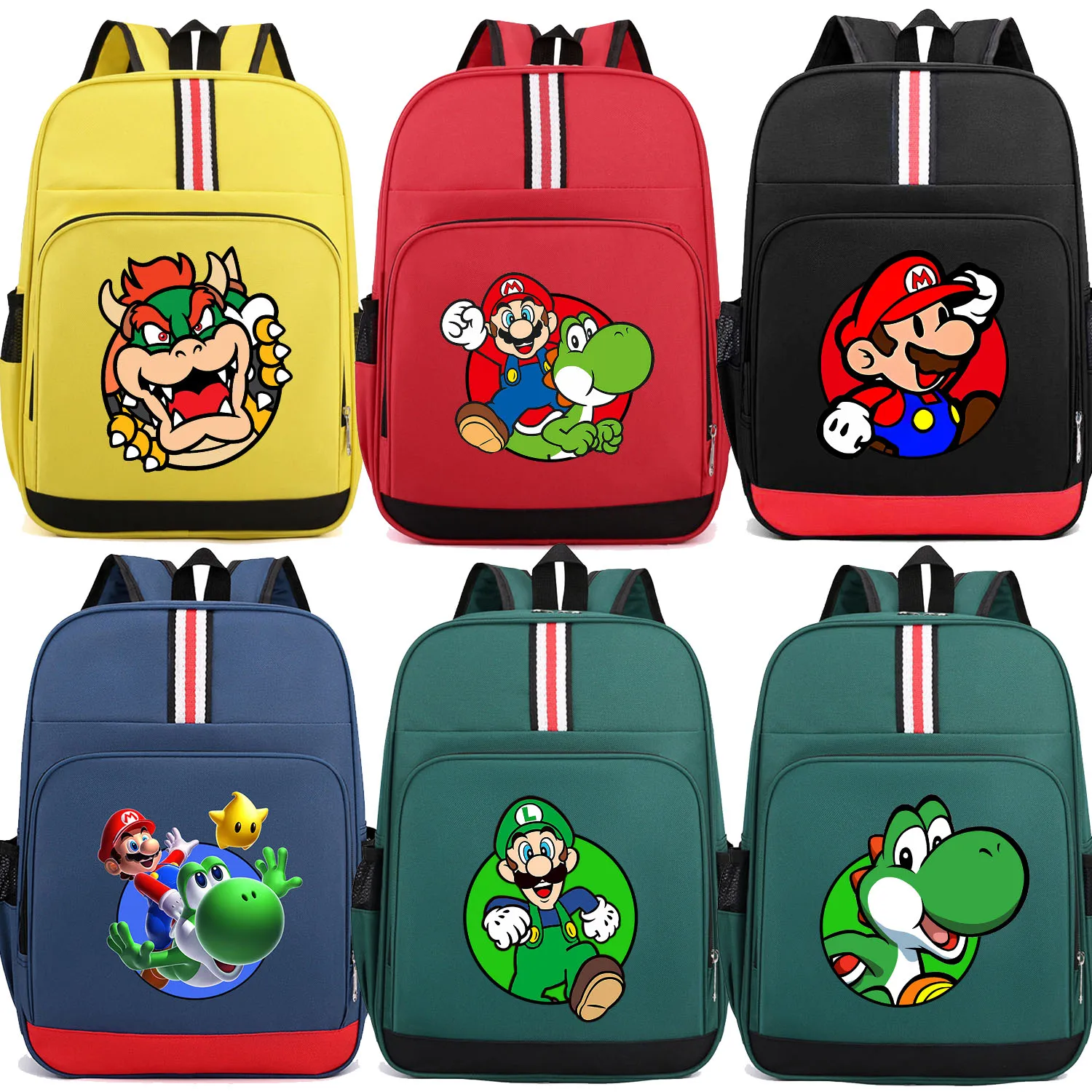 Super Mario Bros New Backpack Schoolbag Cute Cartoon Anime Schoolbags Fashion Children Backpack Student Large-capacity Bags Gift