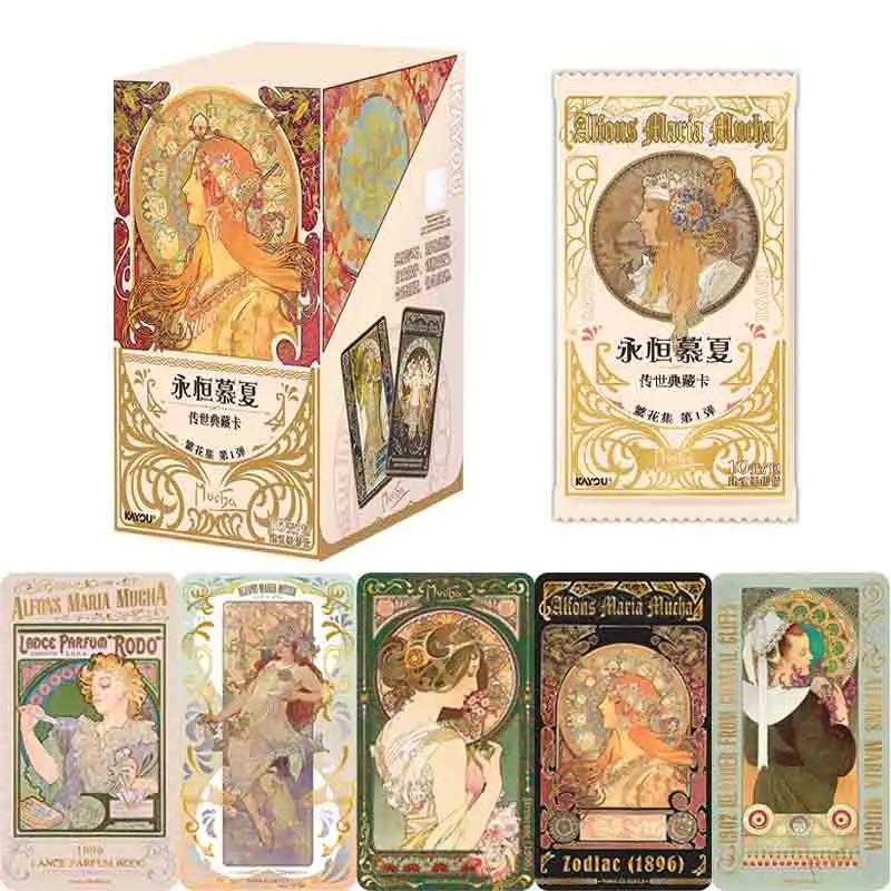 

KAYOU настоящая вневременная карта Mucha Legacy Classic Flower Pictorial Four Seasons Hand Down Art Коллекционные карты Игрушки