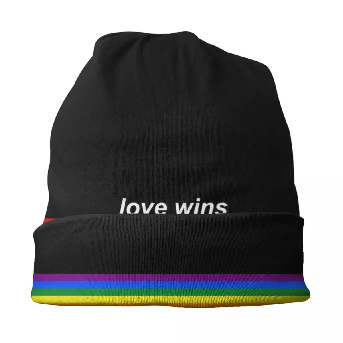 Love Wins Pride Stripe Bonnet Hats Cool Knitted Hat Women Men Winter Warm GLBT LGBT Gay Lesbian Pride Flag Skullies Beanies Caps