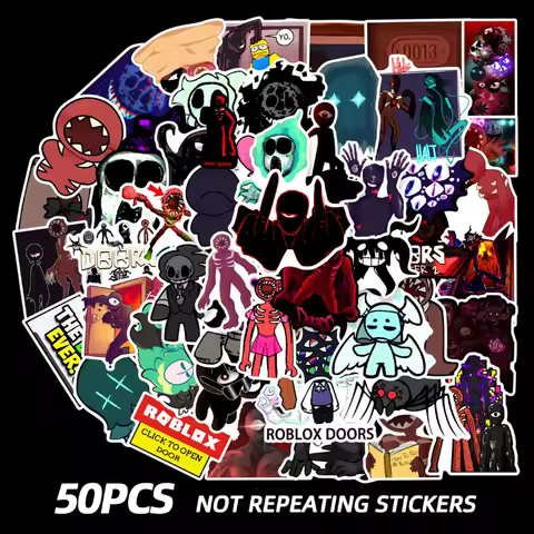 50 Pcs/set Roblox Creative Cartoon Games Graffiti Stickers Scooter Guitar Trolley Box PVC Waterproof Stickers Decorative Supplie