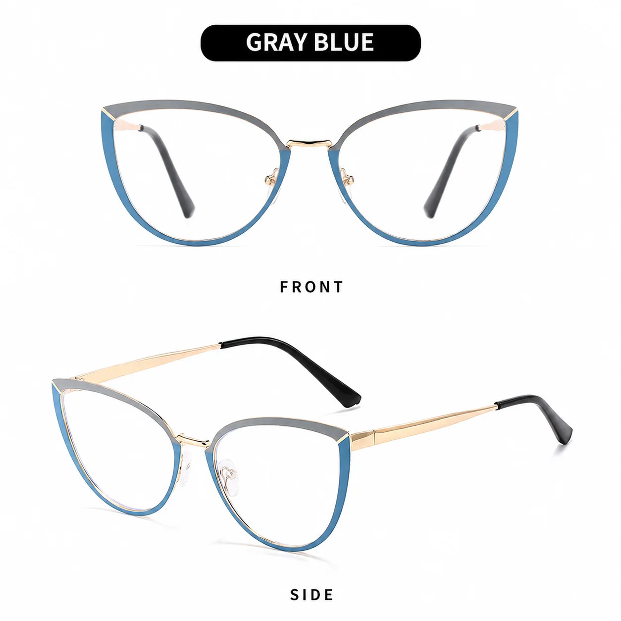 Gender Neutral Eyewear Metal Prescription Lens Compatible Eyewear Blue Light Blocking Glasses Trendy Eyeglass Frames For Study