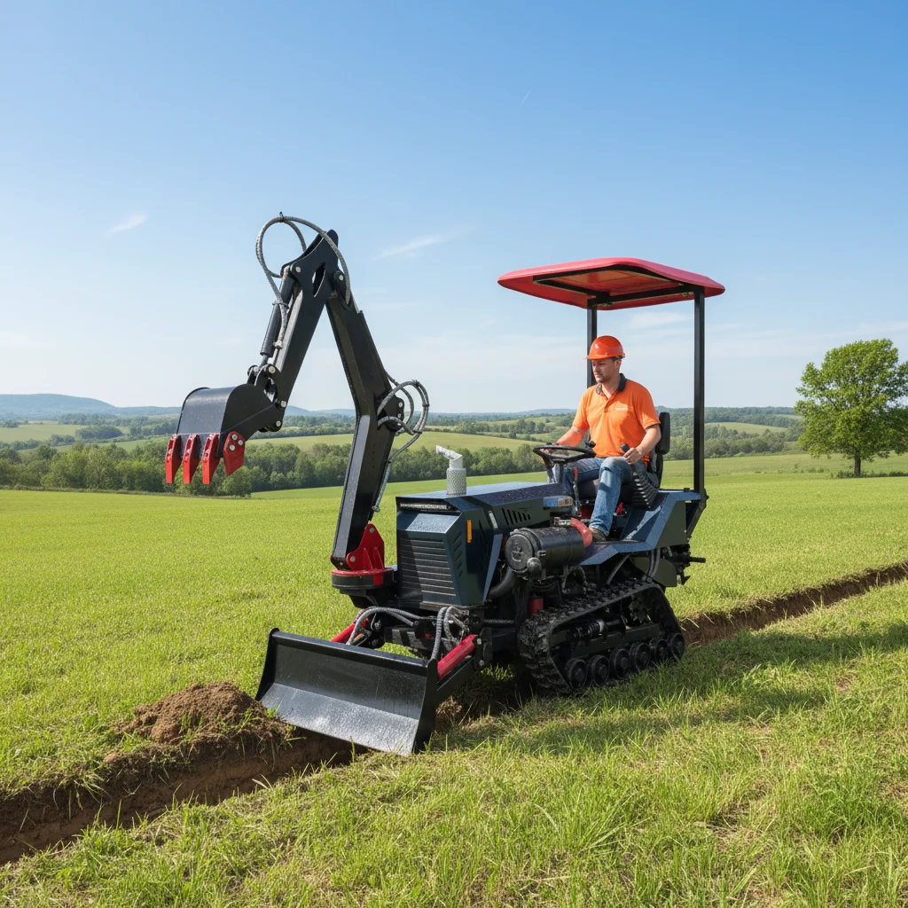 

Waterproof 35HP Mini Track Tractor Front Loader Farm Tractor EPA Approved With Digger Plow Trencher Fast Shipping