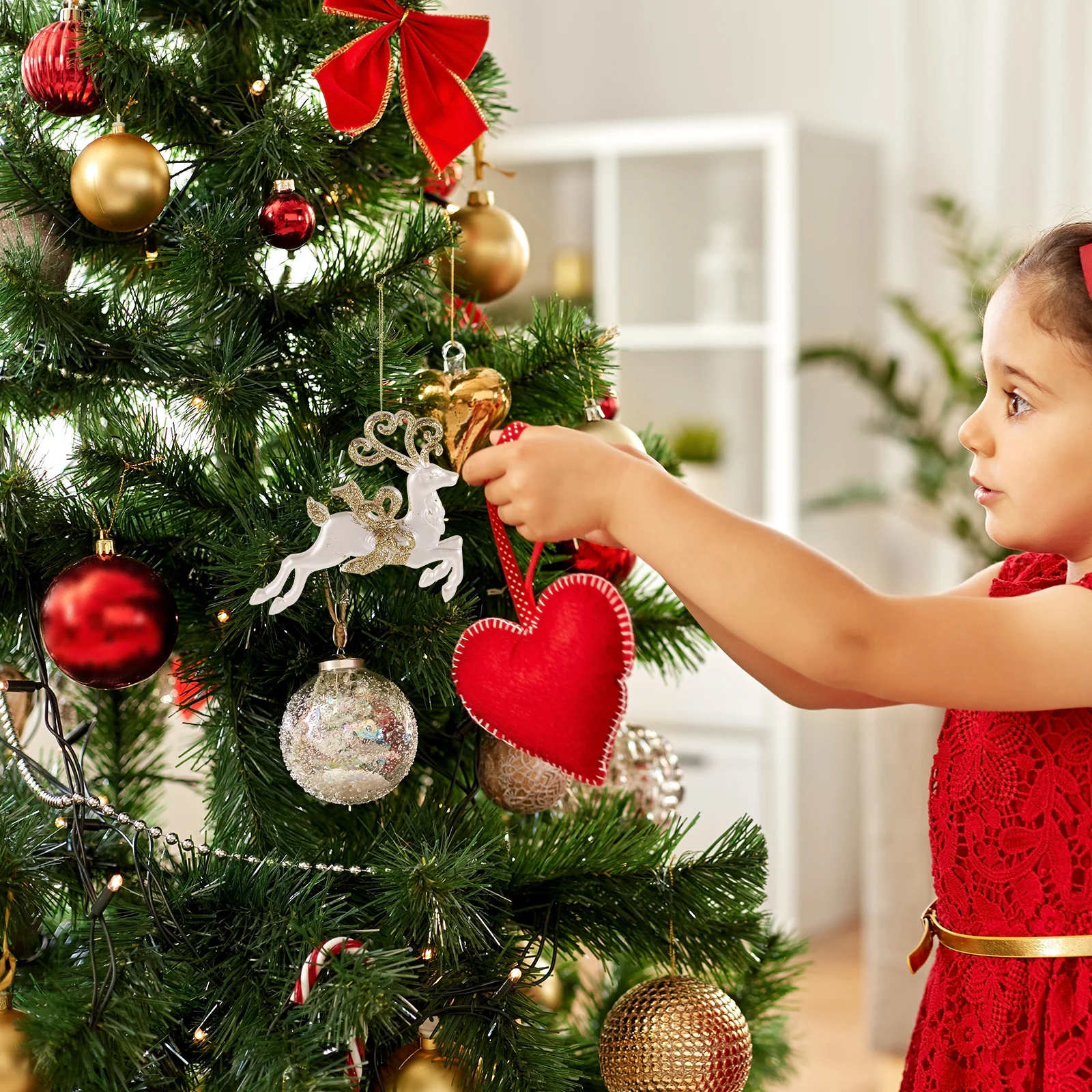 الحلي الرنة لشجرة عيد الميلاد التألق معلقة الغزلان ديكور عيد الميلاد عطلة حفلة داخلي في الهواء الطلق البريق رفع احتفالي