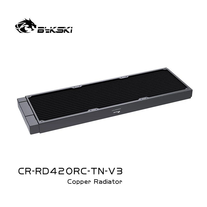 Bykski CR-RD420RC-TN-V3 420mm Jednorzędowy Radiator Wodny do Chłodzenia CPU, Grubość 28mm, Kompatybilny z Wentylatorami 140x140mm — zdjęcie 4