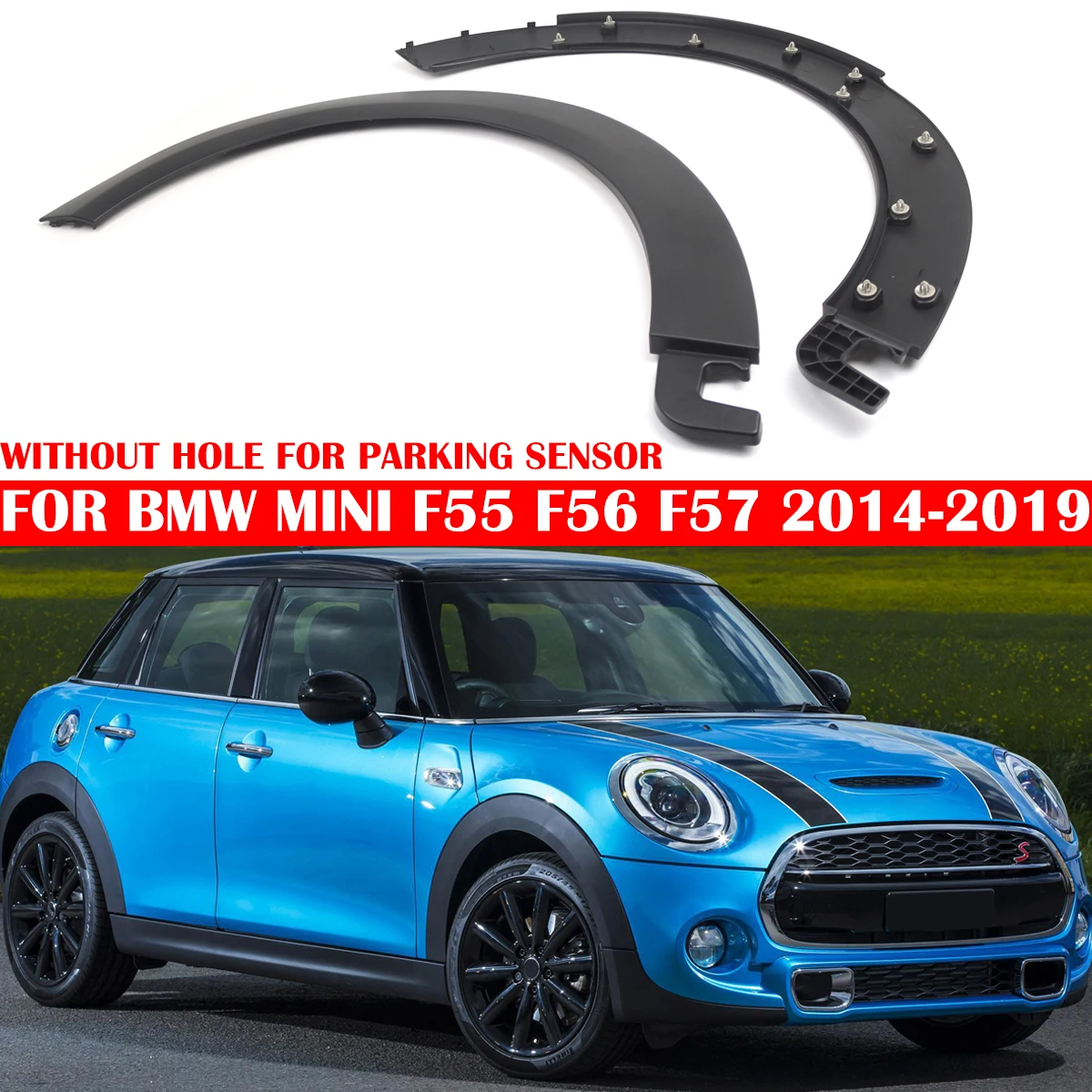 

Car Front Wheel Arch Trim Eyebrow Upper Fender Rubber Cover Auto Fender 51777300819 51777300820 For MINI F55 F56 F57 2014-2019