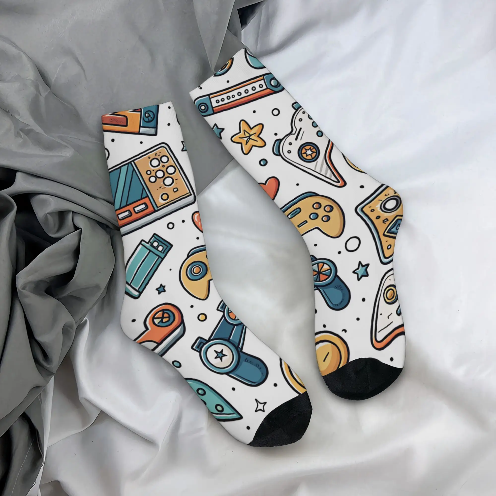 Men Socks The Evolution of Video Game  Stockings Spring Fashion Comfortable Socks Pattern Outdoor Sports Anti Sweat Socks