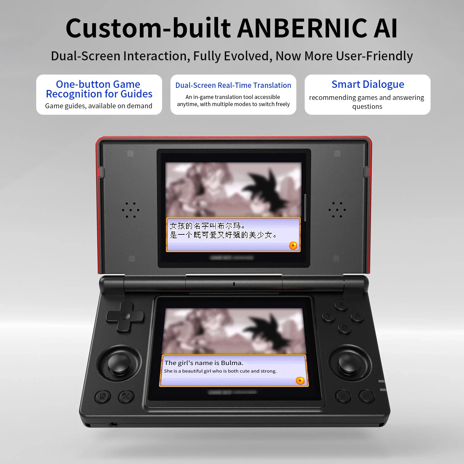 Anbernic RG DS Handheld Video Game Console 4" IPS Dual Screen Android 14 Flip Supports RixelHK Wifi Streaming PSP PS2 Game Gift