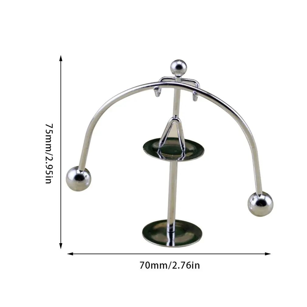 1PC Perpetual Balance Small Weightlifting Cartoon Newton Physics Science Newton Pendulum Metal Home Little Iron People Swing