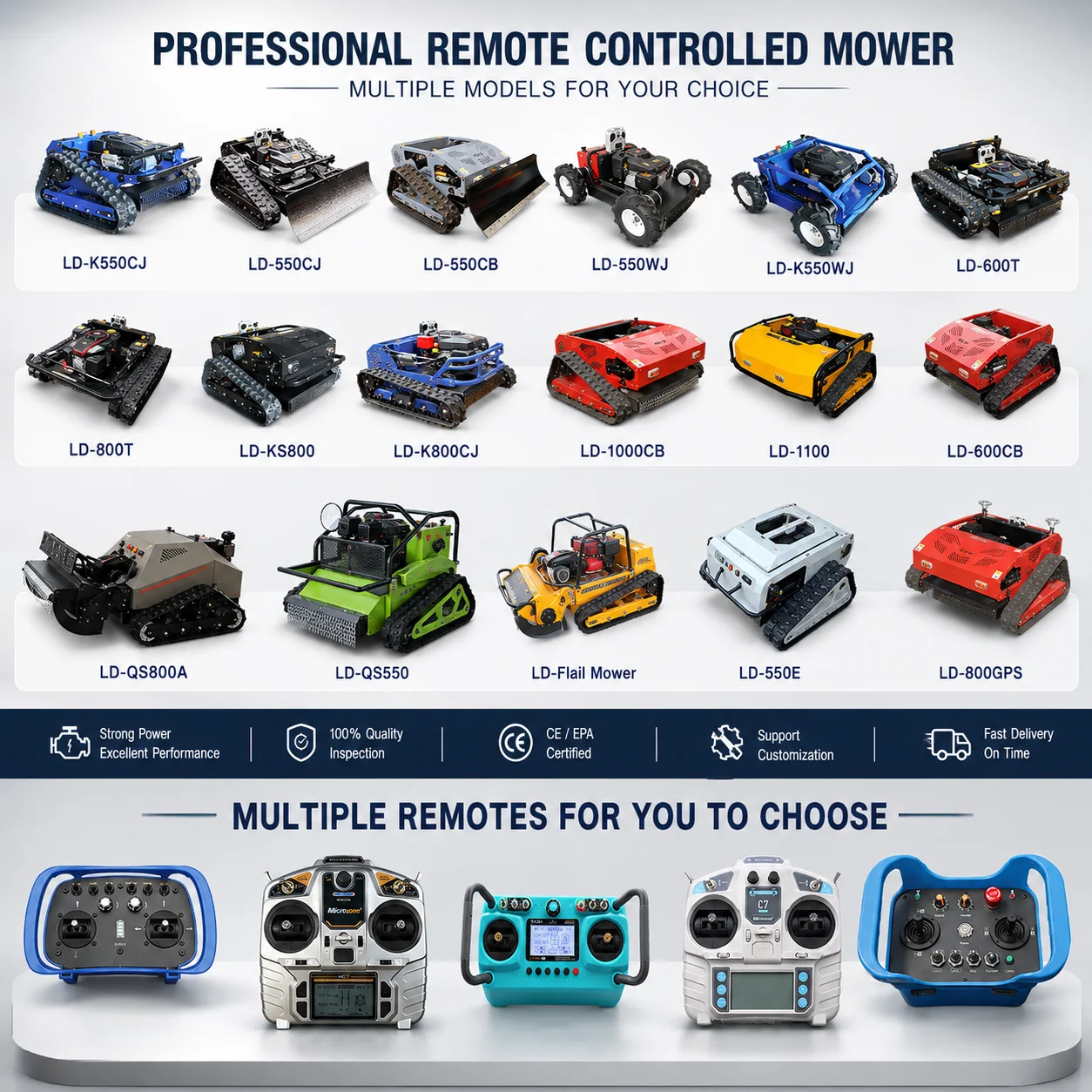 High Quality Wholesale Robotic Lawn Mower for Sale Engine Remote Control Lawn Mowers for Farm