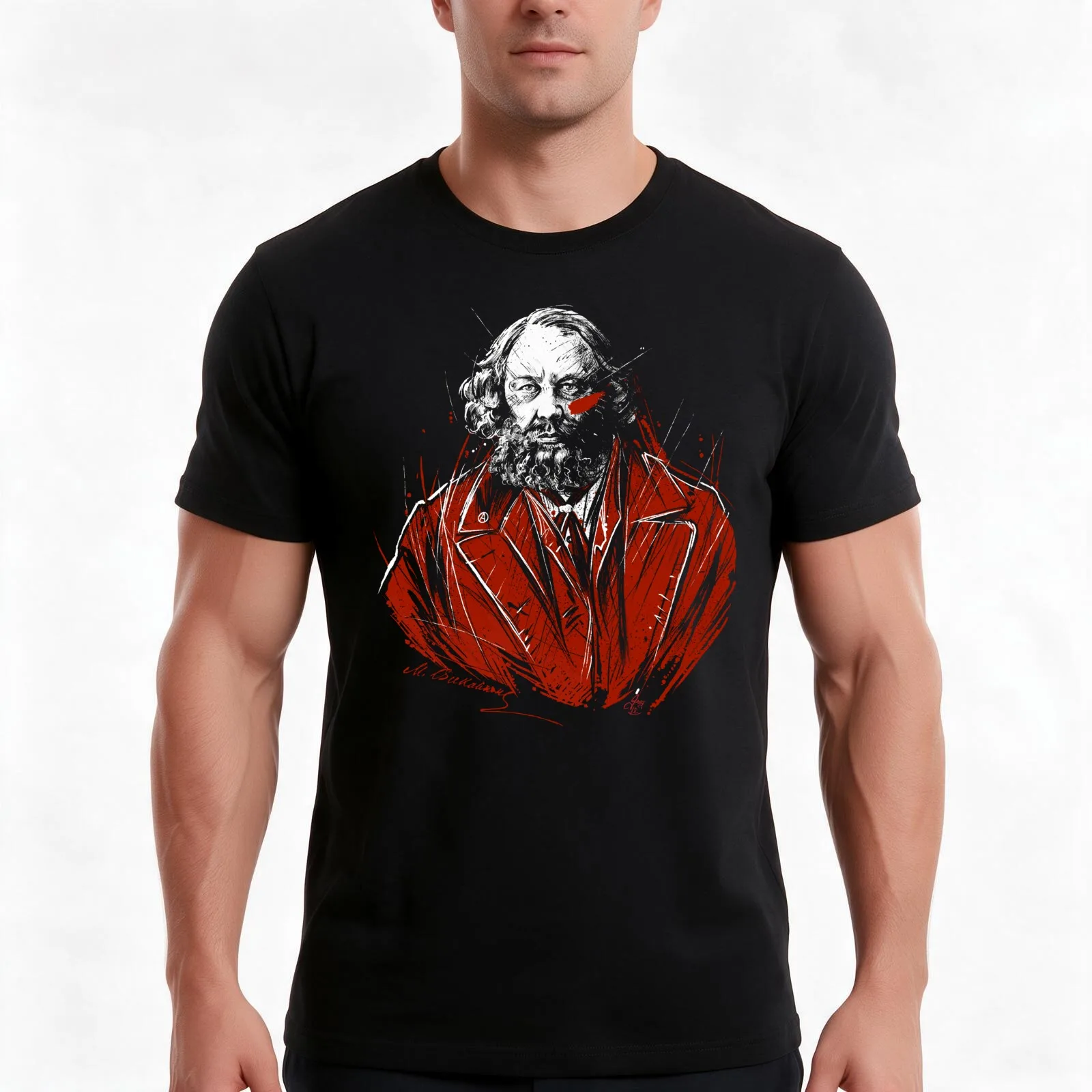 Mikhail Bakunin T-Shirt Summer Casual Cotton Tee Oversized Streetwear Tops Vintage Graphic Print Loose Fit Short Sleeve