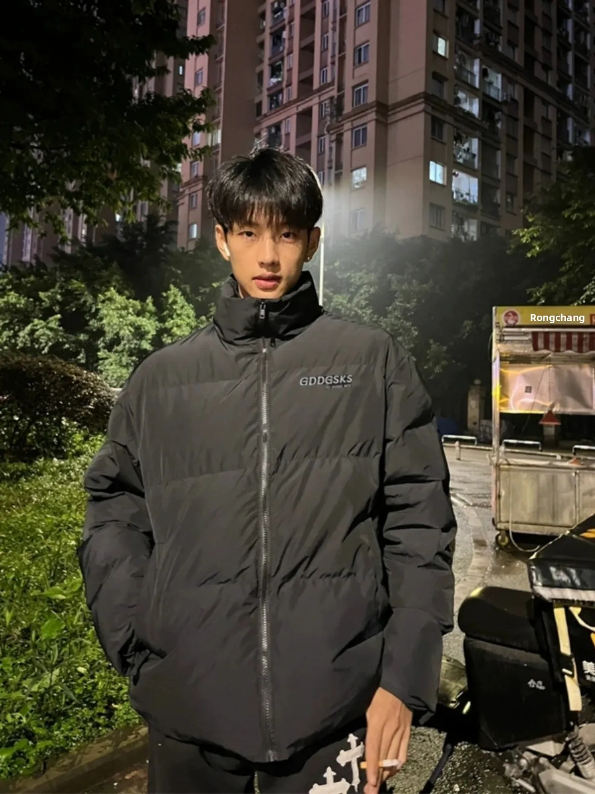 

Ретро-куртка в американском стиле из хлопка для мужчин: модная зимняя утепленная модель с воротником-стойкой, высококачественная теплая верхняя одежда