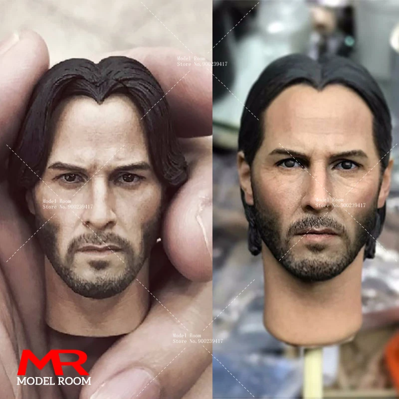 1/6 Keanu Reeves Head Sculpt Carving Model for 12'' Male Soldier Action Figure Collectible Dolls Model