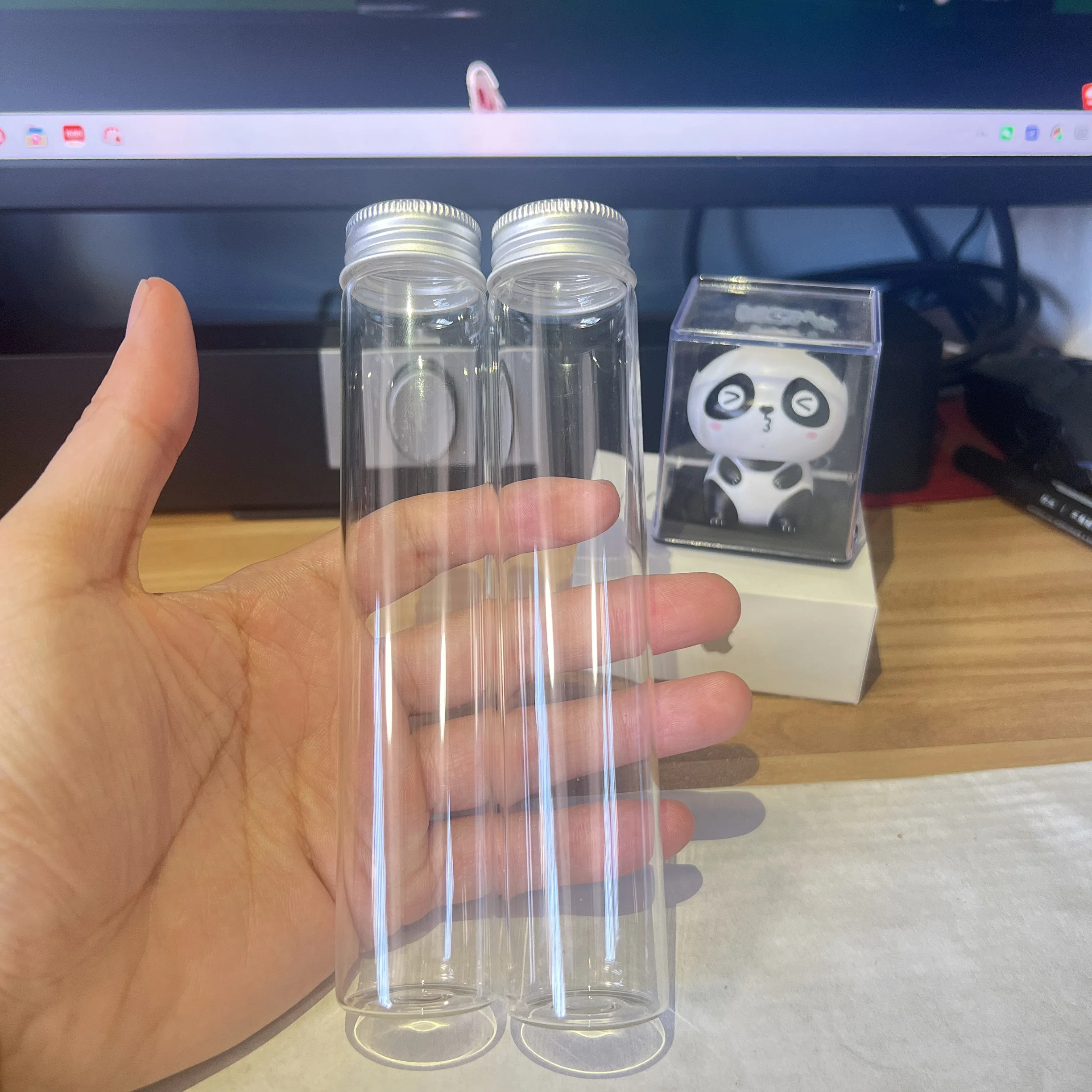 6/12/24 Pcs 80ml Candy Glass Bottle Aluminum Cap 20×30×150mm Dried Flower Glass Jars Transparent Spices Container test tube Vial