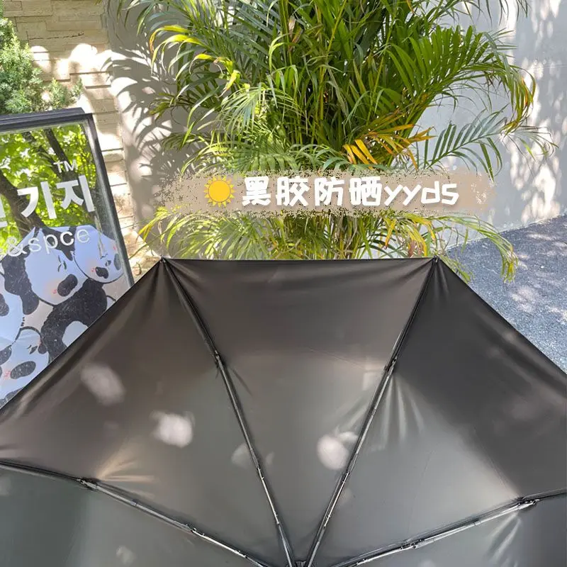 Automatic Cartoon Panda Umbrella: Foldable Sun and Rain Umbrella with UV Protection, Perfect for Students and Outdoor Use