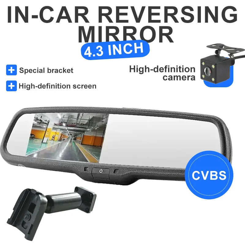 

In-Car Interior Mirror Reversing Camera System, 4.3-inch HD Display with DVD Playback & PDC Parking Assistance