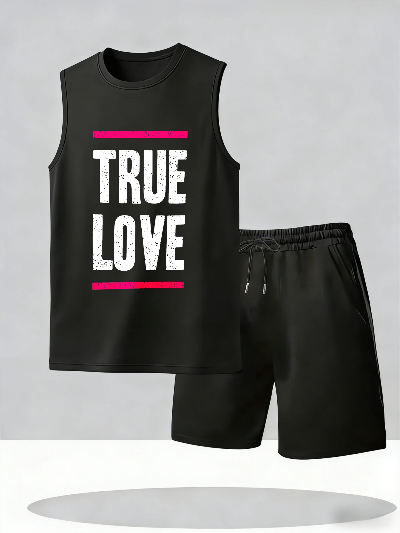 

Men's Tank Top Sets 2026 Summer Thin Quick Dry Breathable sports oversize beach sweatshirt set seaside Sportswear crewneck